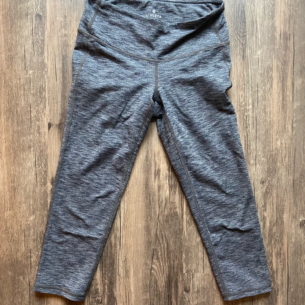 Grey Cropped Athleta Leggings